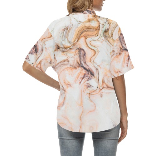Abstract_pink_marble_mosaic All Over Print Hawaiian Shirt for Women (Model T58)