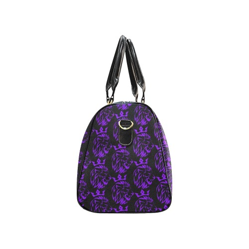 Freeman Empire Leather Duffle Bag (Purple & Black) New Waterproof Travel Bag/Large (Model 1639)