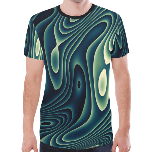 Green Swirls New All Over Print T-shirt for Men (Model T45)