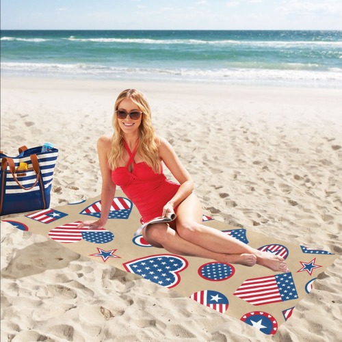 Adorable Vintage Style 4th of July Beach Towel 32"x 71"
