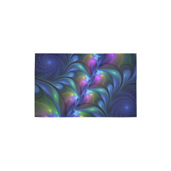 Colorful Luminous Abstract Blue Pink Green Fractal Bath Rug 20''x 32''