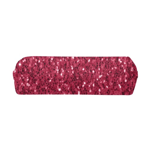 Magenta dark pink red faux sparkles glitter Pencil Pouch/Small (Model 1681)