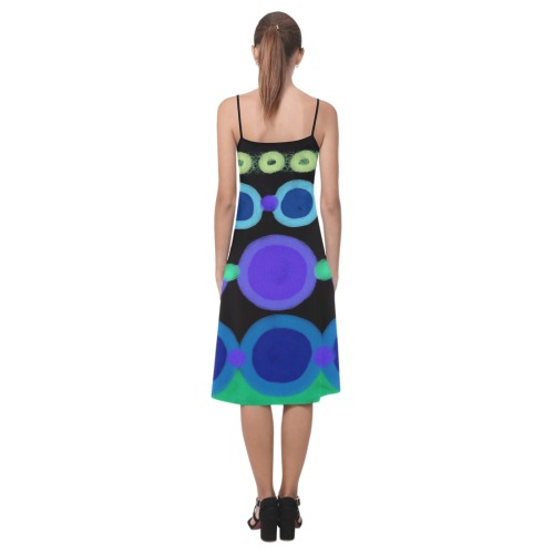 Circles Abstract Art to Wear Alcestis Slip Dress (Model D05)