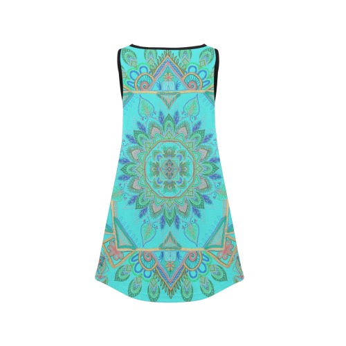 gamba turquoise Girls' Sleeveless Dress (Model D58)