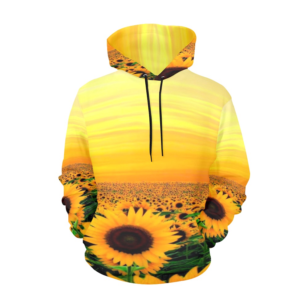 sunflowers All Over Print Hoodie for Women (USA Size) (Model H13)