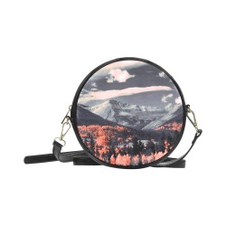 Wild landscape orange Round Sling Bag (Model 1647)