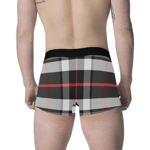 Grey Plaid Mens Men's Classic Boxer Briefs (Model L34)