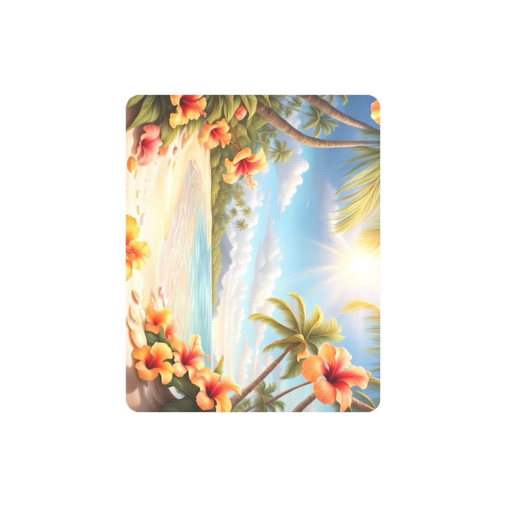 Palm Trees White Sand Beach Tropical Paradise Rectangle Mousepad