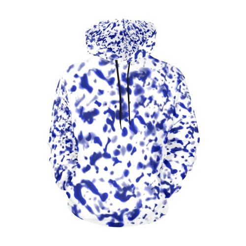 Paint Spatter Blue All Over Print Hoodie for Men (USA Size) (Model H13)