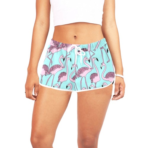 Flamingos Women's All Over Print Relaxed Shorts (Model L19)