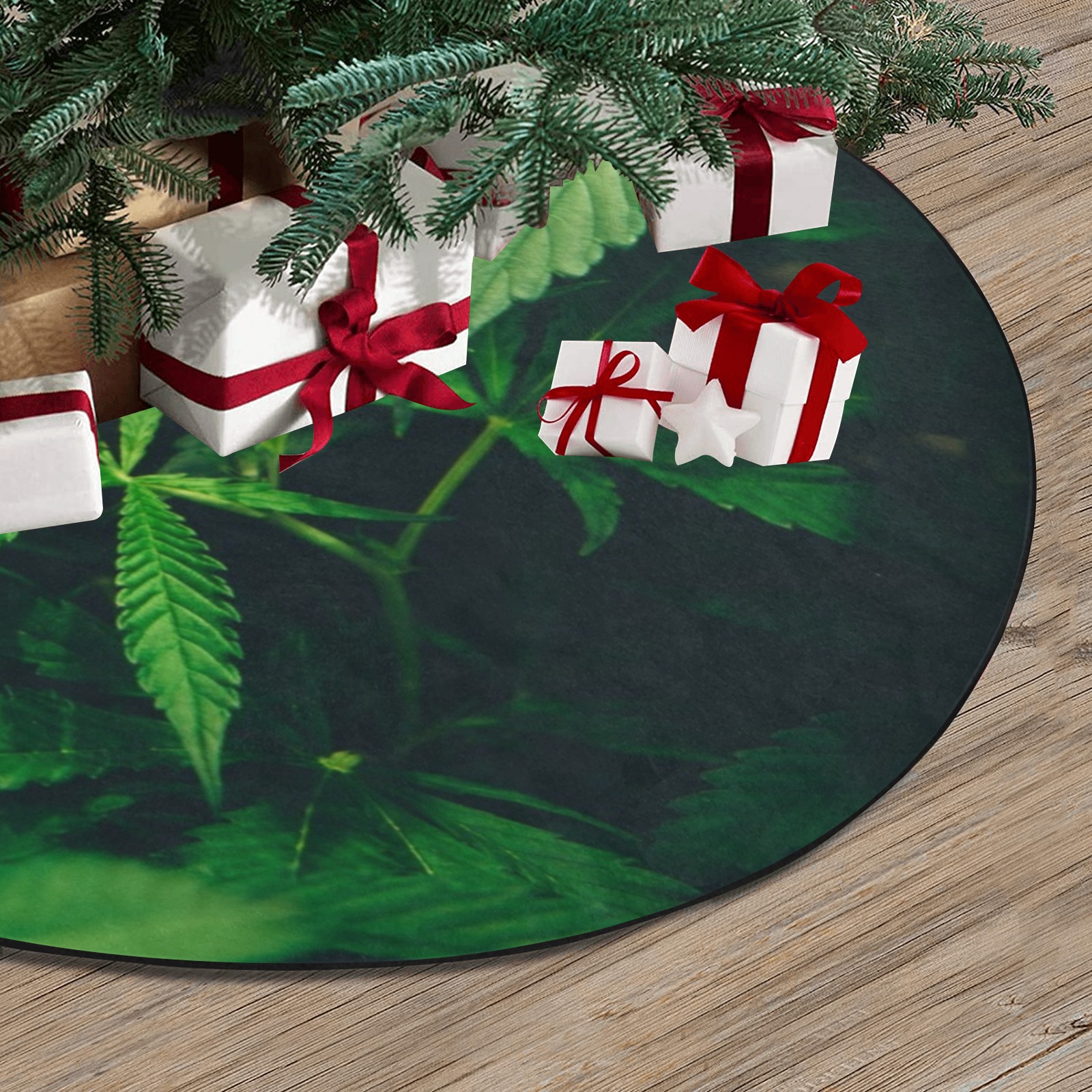 Christmas cheer Thick Christmas Tree Skirt 36" x 36"