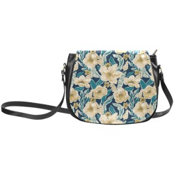 Painted Flowers Classic Saddle Bag/Small (Model 1648)