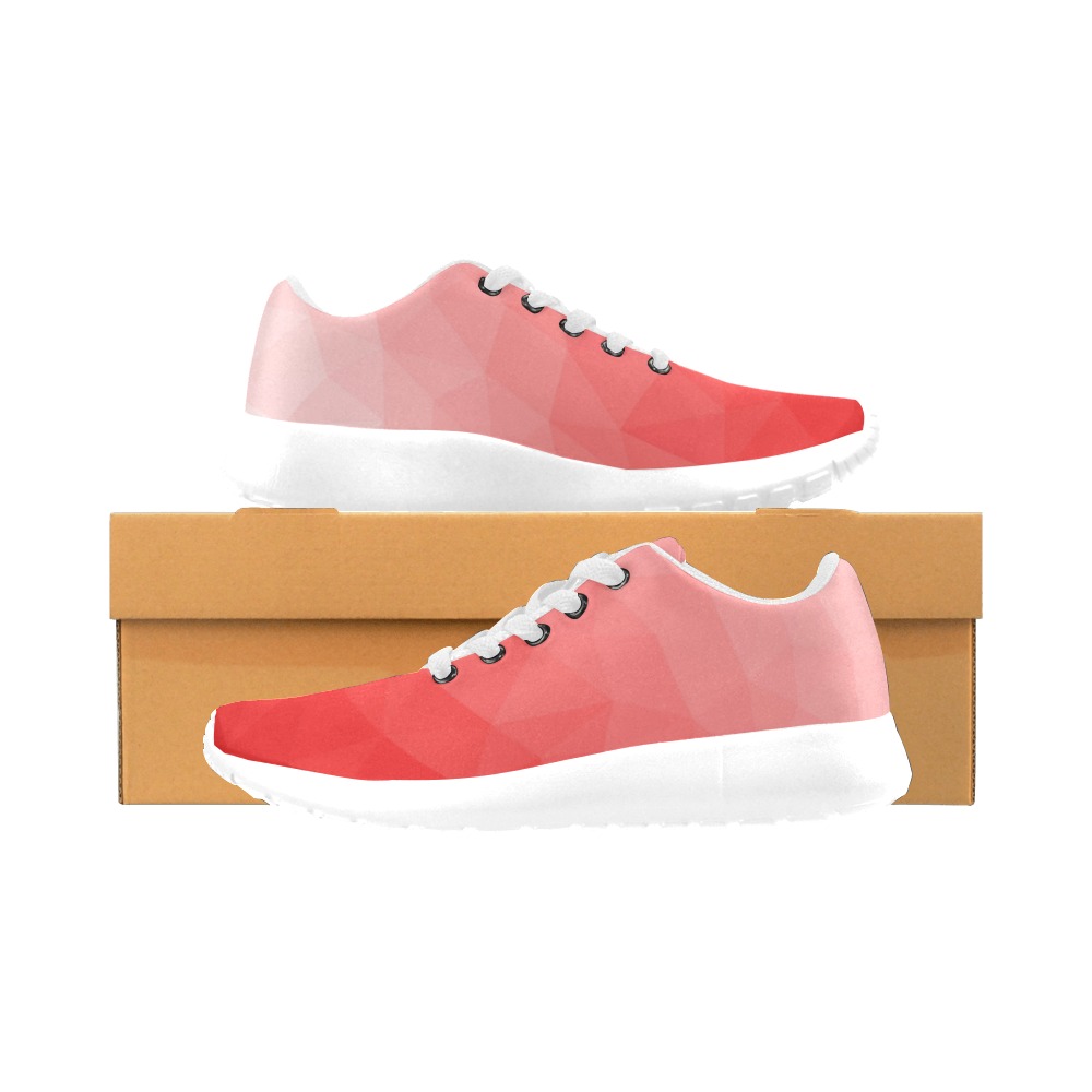Red gradient geometric mesh pattern Women’s Running Shoes (Model 020)