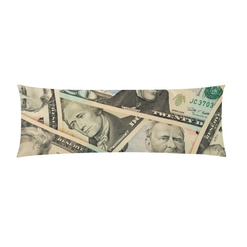 US PAPER CURRENCY Custom Zippered Pillow Case 21"x60"(Two Sides)