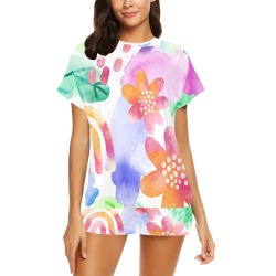 Watercolor Floral Women's Short Pajama Set