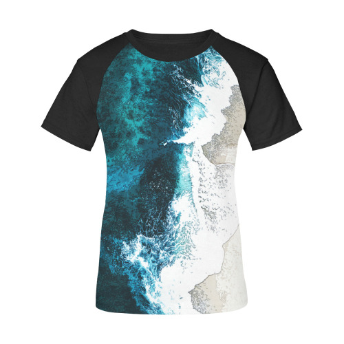 Ocean And Beach Women's Raglan T-Shirt/Front Printing (Model T62)