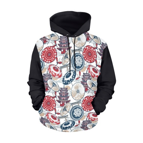 UMBRELLA 0004 All Over Print Hoodie for Women (USA Size) (Model H13)
