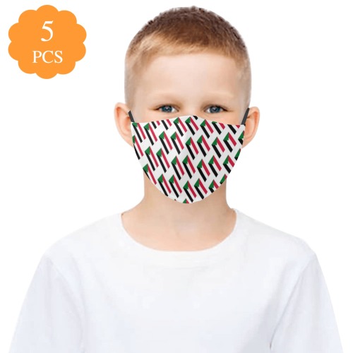 Sudan Flags 3D Mouth Mask with Drawstring (Pack of 5 & 10 Filters Included) (Model M04)