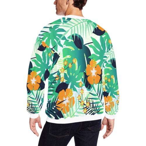GROOVY FUNK THING FLORAL All Over Print Crewneck Sweatshirt for Men (Model H18)
