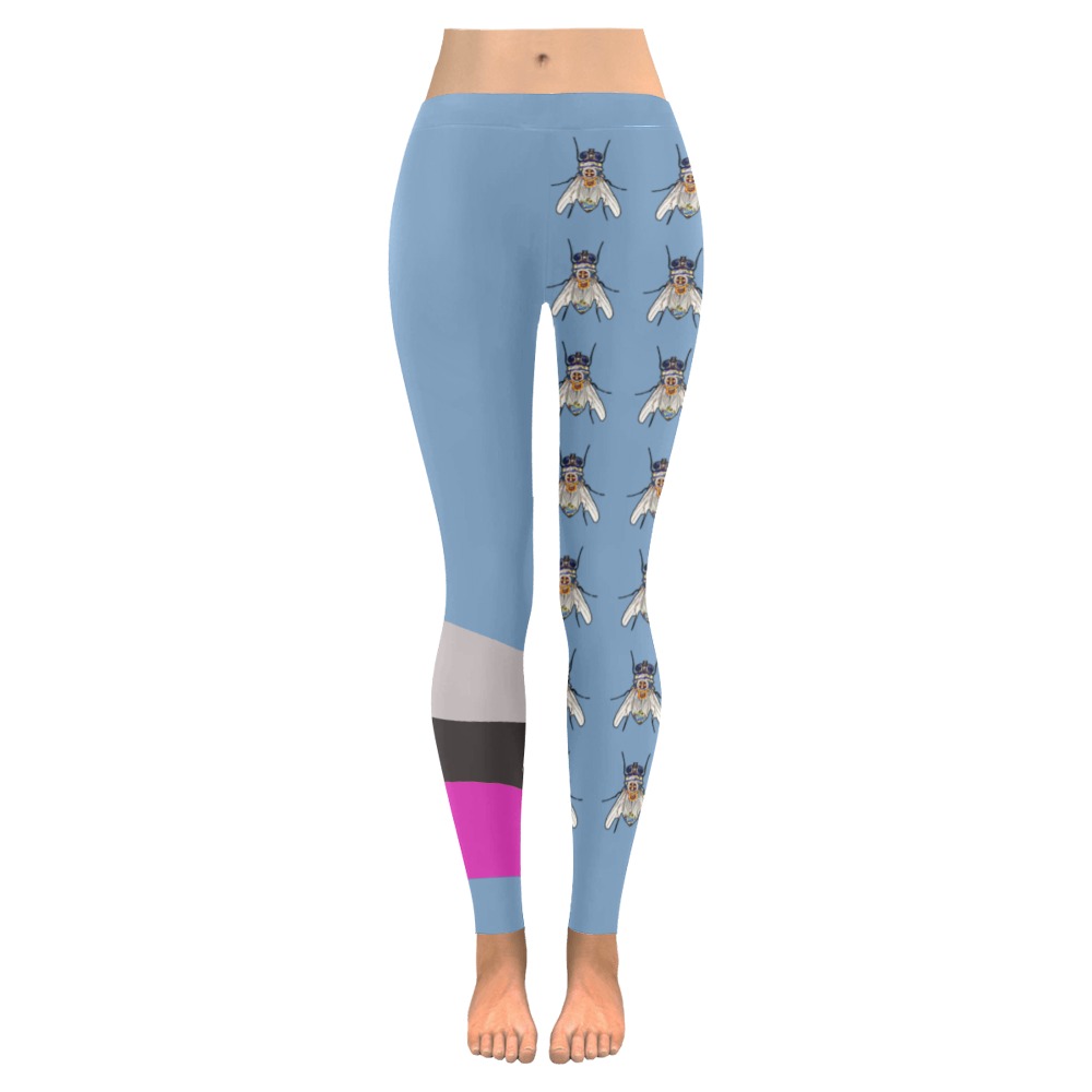 Fly Pattern Collectable Fly Leggings Women's Low Rise Leggings (Invisible Stitch) (Model L05)