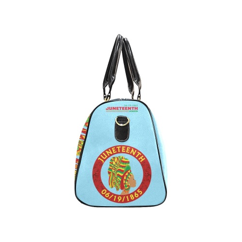 Juneteenth SMALL BRIGHT LITE BLUE Tote Bag (Queen repeat) New Waterproof Travel Bag/Small (Model 1639)