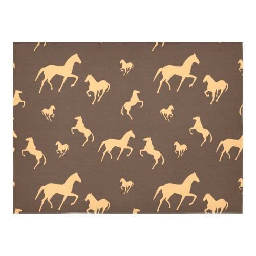 Horses 2 Cotton Linen Tablecloth 52"x 70"