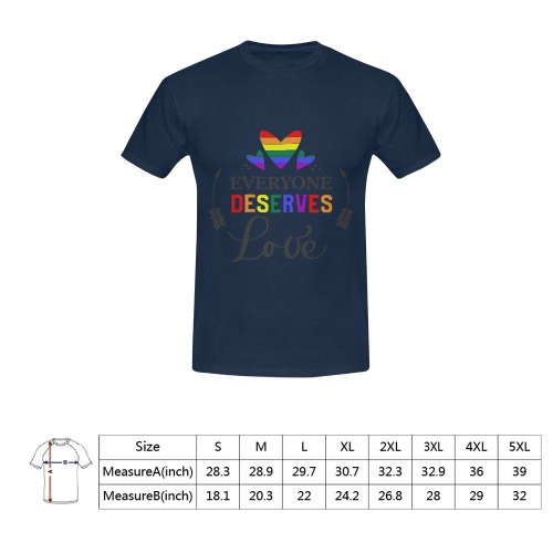 Everyone Deserves Love (Navy) Men's T-Shirt in USA Size (Front Printing Only)