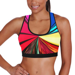 Colorful Rainbow Vortex 608 Women's All Over Print Sports Bra (Model T52)