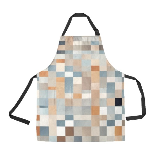 Abstract checkered pattern. Pastel beige colors All Over Print Apron