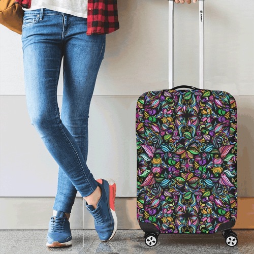 Whimsical Blooms Luggage Cover/Small 18"-21"