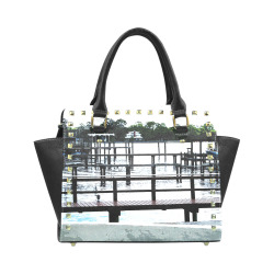 Docks On The River 7580 Rivet Shoulder Handbag (Model 1645)