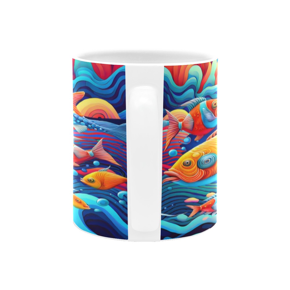 Psychedelic Ocean White Mug(11OZ)