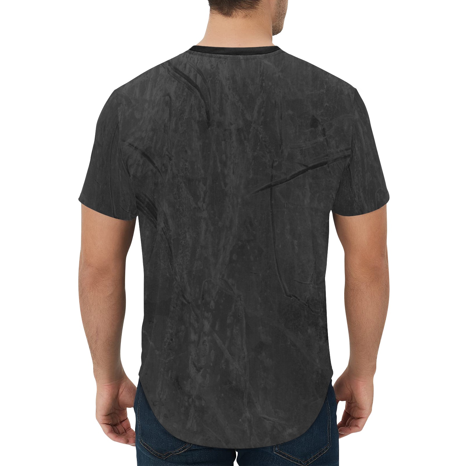 No Problem by Fetishworld Men's All Over Print Curved Hem T-Shirt (Model T76)
