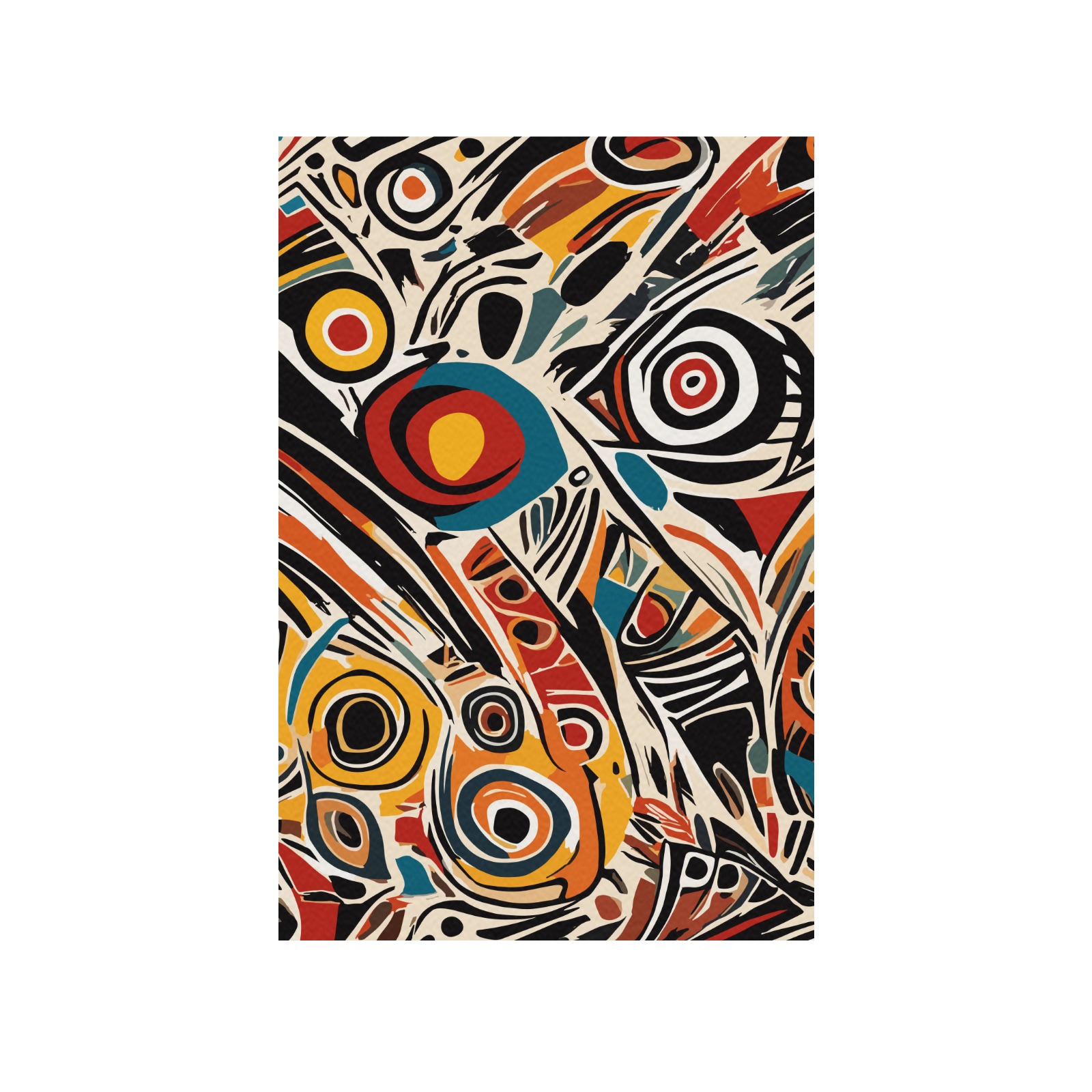 Stunning abstract art on a tribal theme. Frame Canvas Print 32"x48"