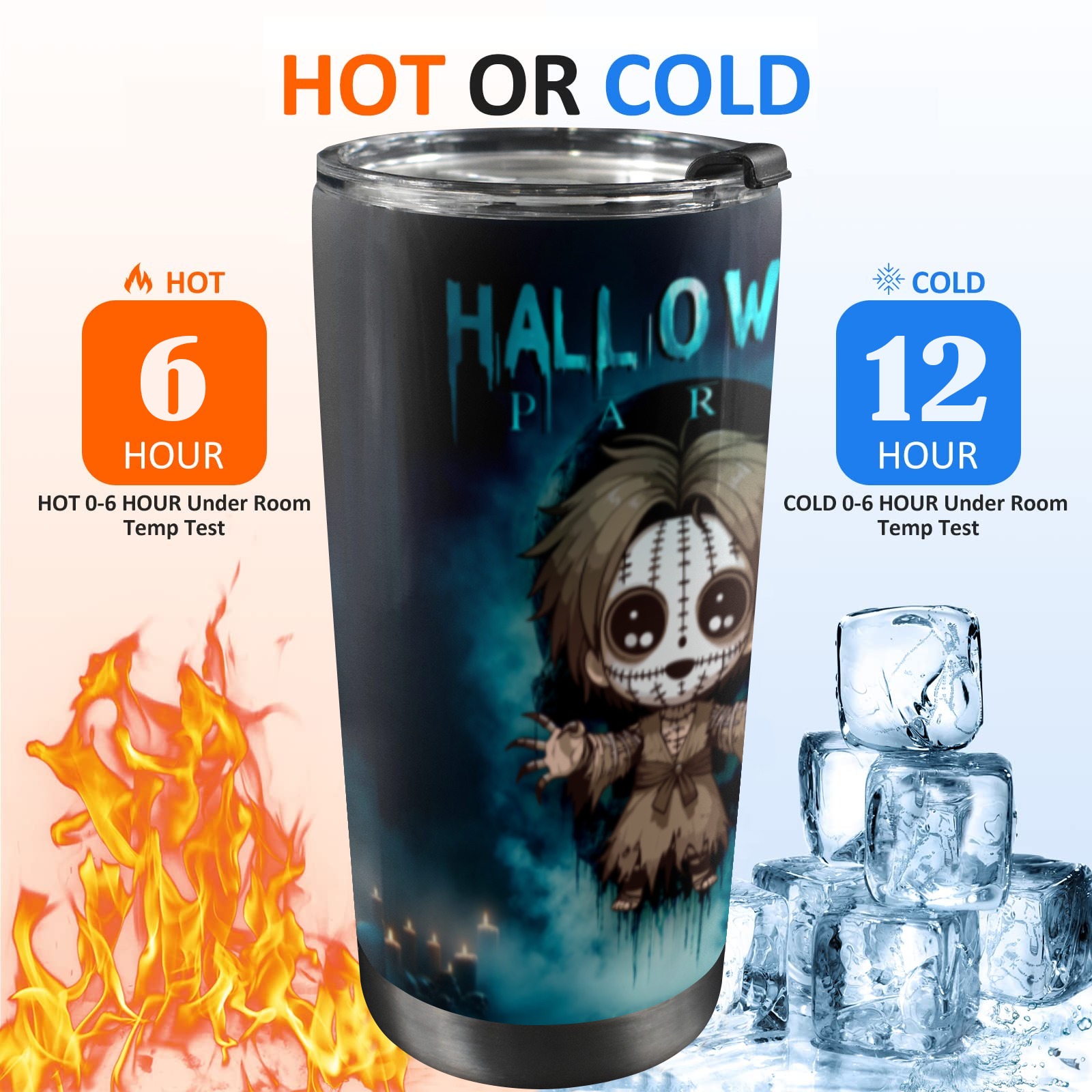 Happy Hello Ween 20oz Mobile Tumbler with Lid (Black Lock)