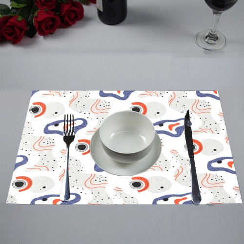 Elegant Abstract Mid Century Pattern Placemat 12''x18''