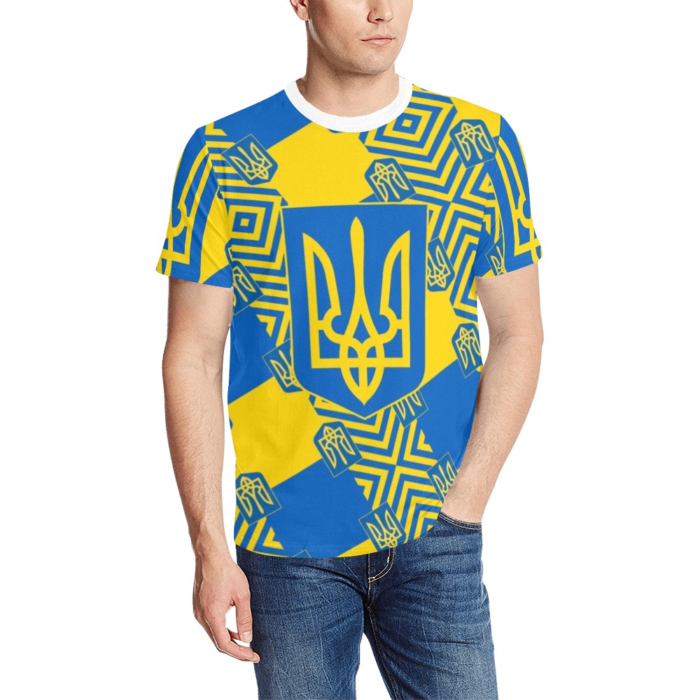 UKRAINE 2 Men's All Over Print T-Shirt (Solid Color Neck) (Model T63)