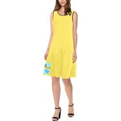 Vespidae Sleeveless Splicing Shift Dress(Model D17)