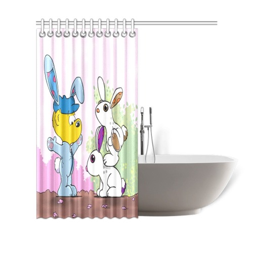 Ferald and The Bunnies Shower Curtain 69"x70"