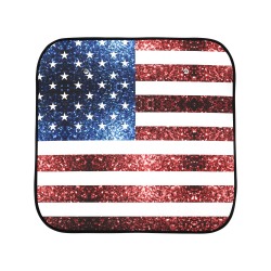 Sparkly USA flag America Red White Blue faux Sparkles patriotic bling 4th of July Car Sun Shade 28"x28"x2pcs