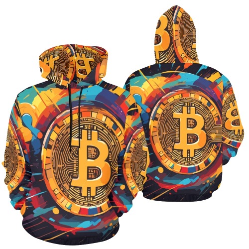 A colorful allegory of cryptocurrency abstract art All Over Print Hoodie for Men (USA Size) (Model H13)