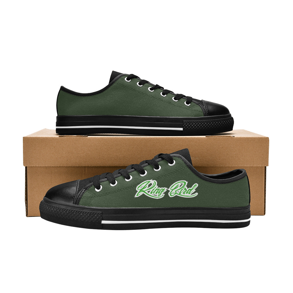 THICK GREEN Men's Classic Canvas Shoes (Model 018)