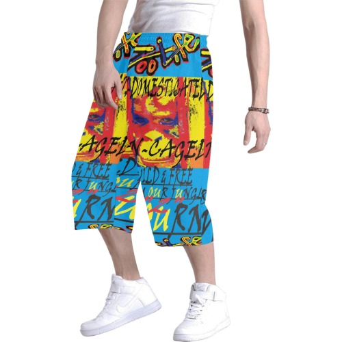 ZL.LOGO.SKYBLUE Men's All Over Print Baggy Shorts (Model L37)