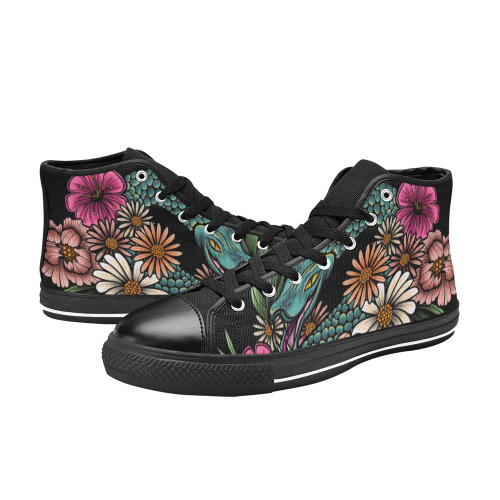 In My Garden Women's Classic High Top Canvas Shoes (Model 017)