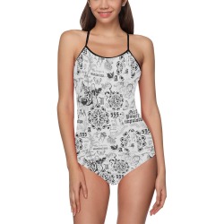 Inspirational tattoo pattern Strap Swimsuit ( Model S05)