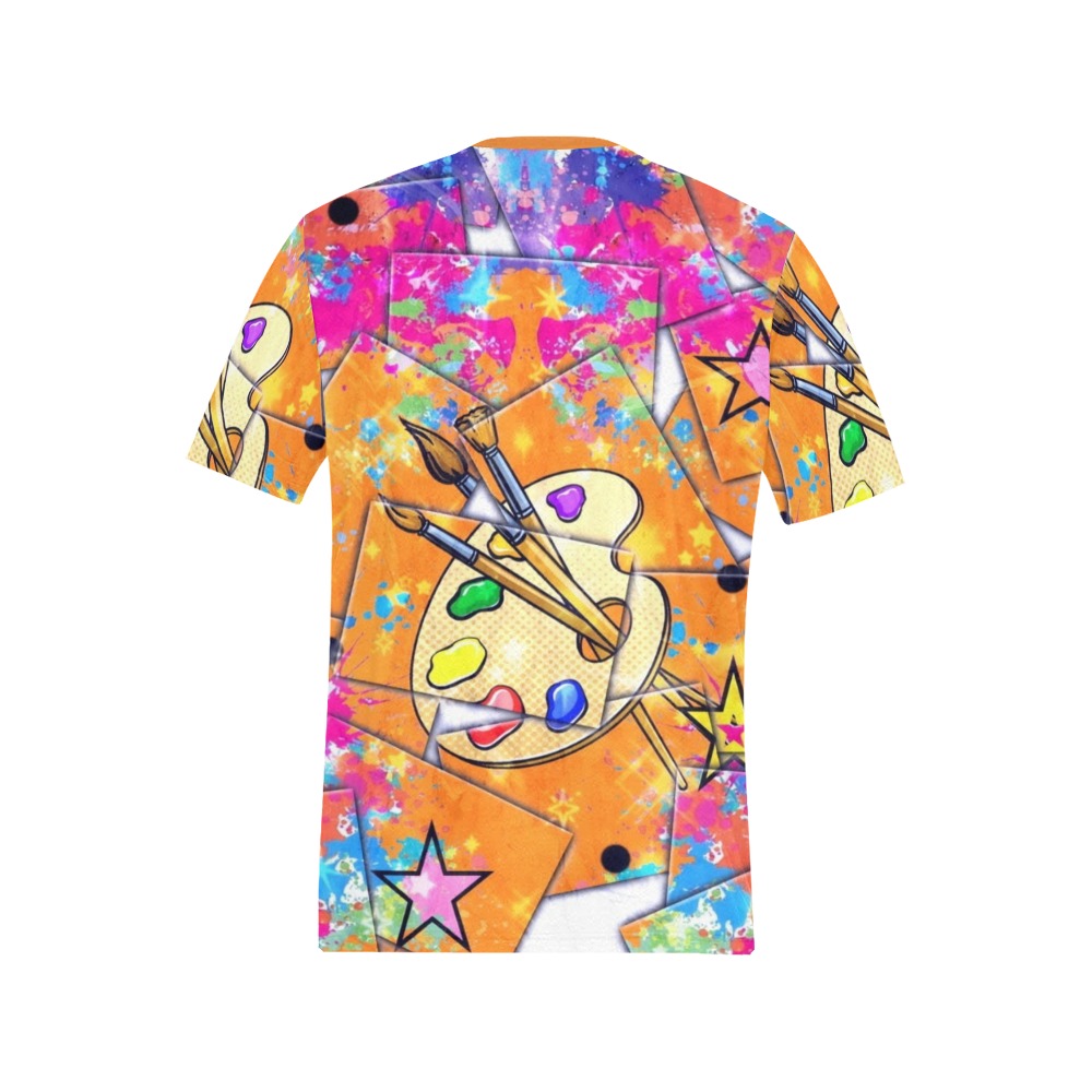 Paint by Nico Bielow Men's All Over Print T-Shirt (Solid Color Neck) (Model T63)