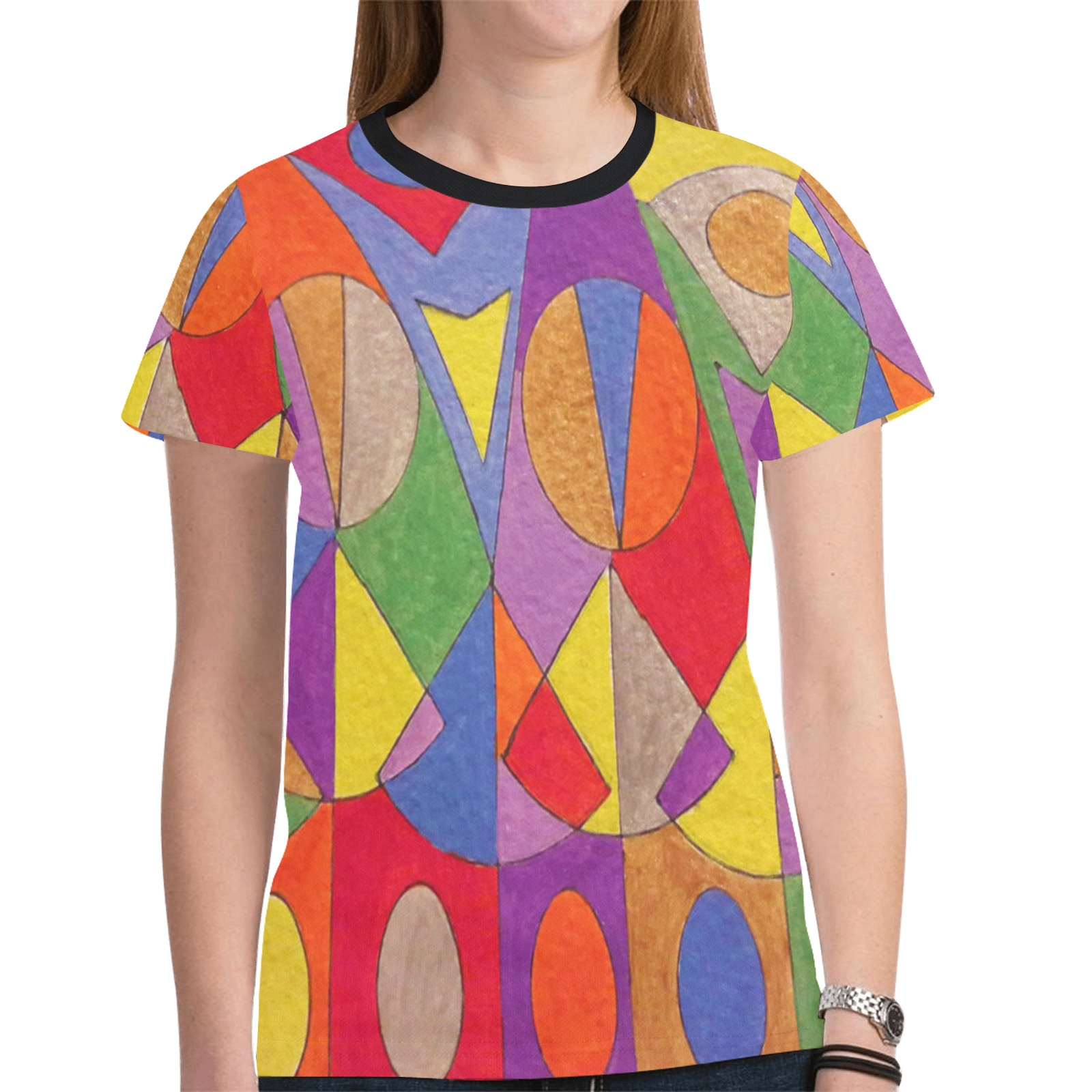 Abstract Acrylic 1 New All Over Print T-shirt for Women (Model T45)