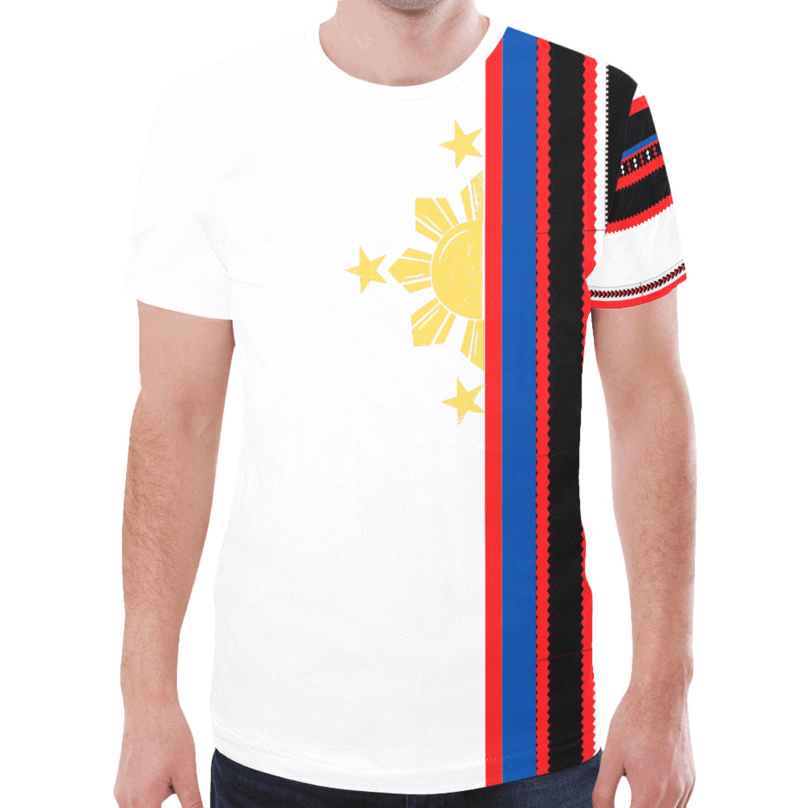 PH Flag Igorot Pattern Sports White New All Over Print T-shirt for Men (Model T45)