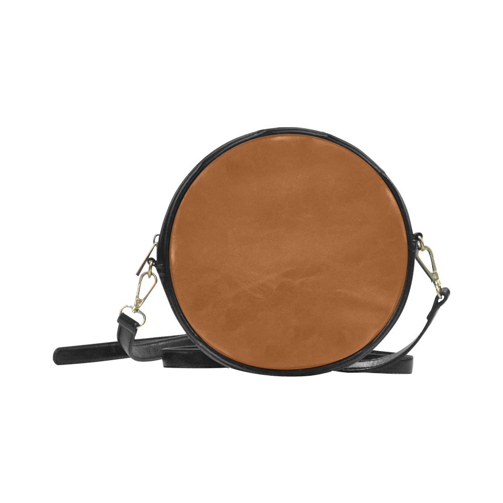 color saddle brown Round Sling Bag (Model 1647)