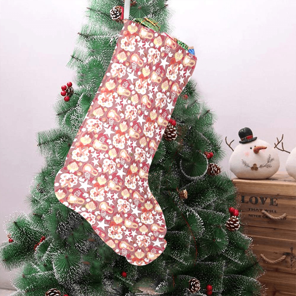 Stars For The Holiday Pattern Christmas Stocking (Without Folded Top)